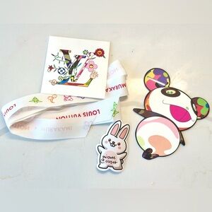 Louis Vuitton x takashi murakami hanging card, ribbon, and sticker set